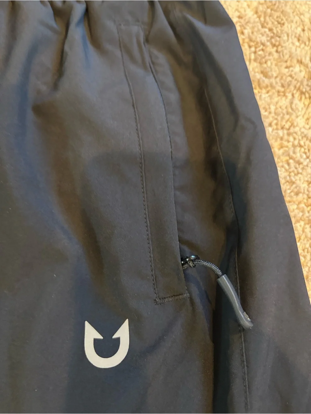 Men's Black Athletic Performance Shorts with Reflective Accents
